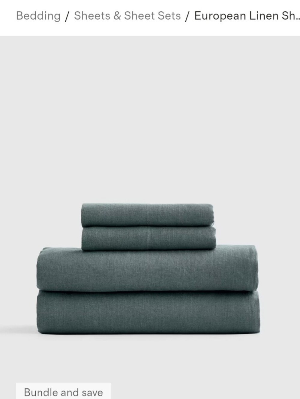 Quince European Linen Sheet Set in Ocean - Home Bedding Queen NWT